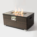 Flame Vista, 32inch Outdoor Fire Table  Propane  Fire Pit Rattan gas fire table, gas fire table with tile tabletop