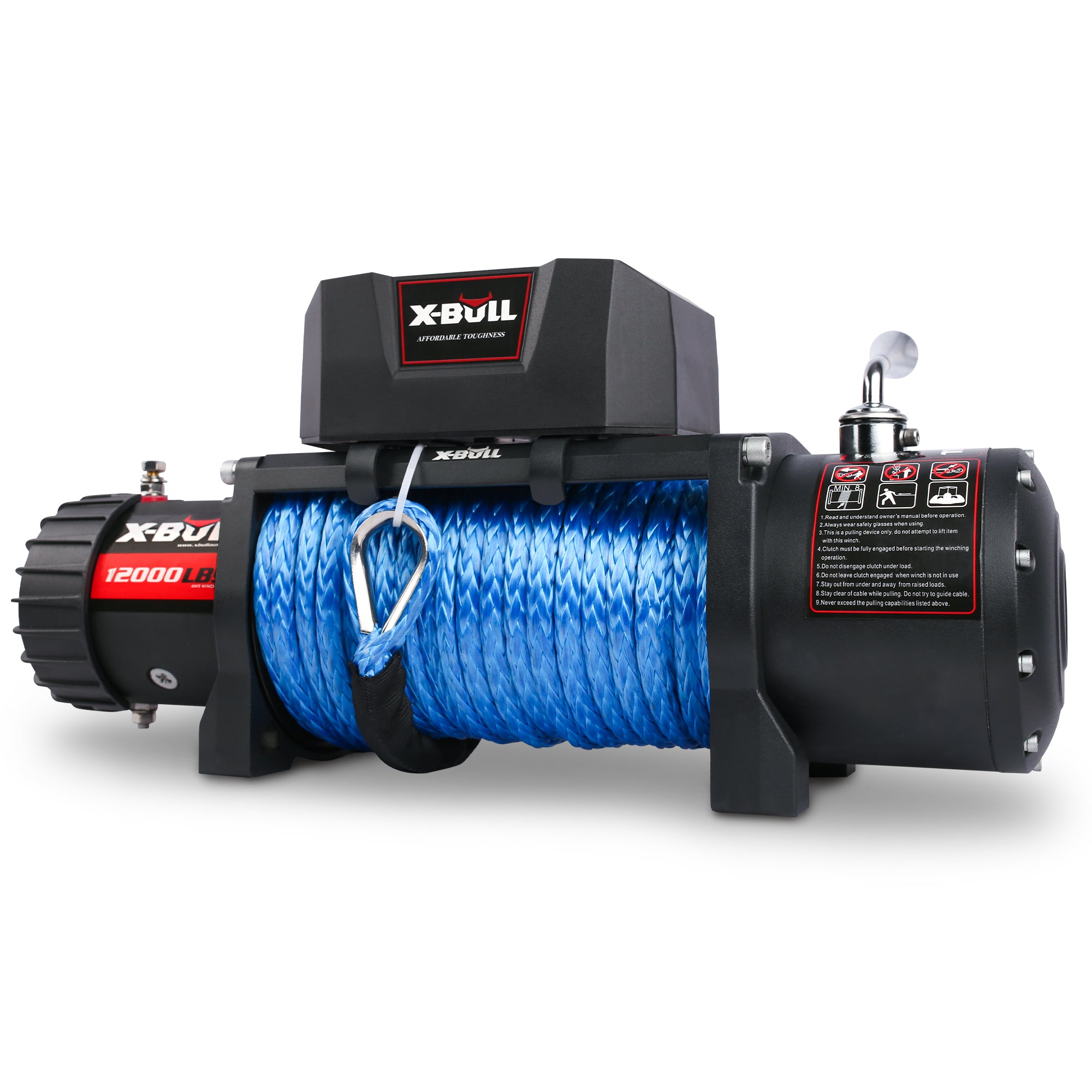 X-BULL 12000LBS SYNTHETIC ROPE WINCH. Load Capacity Electric Winch Kit,Waterproof IP67 Electric Winch with Hawse Fairlead, with Wireless Handheld Remote and Corded Control Recove